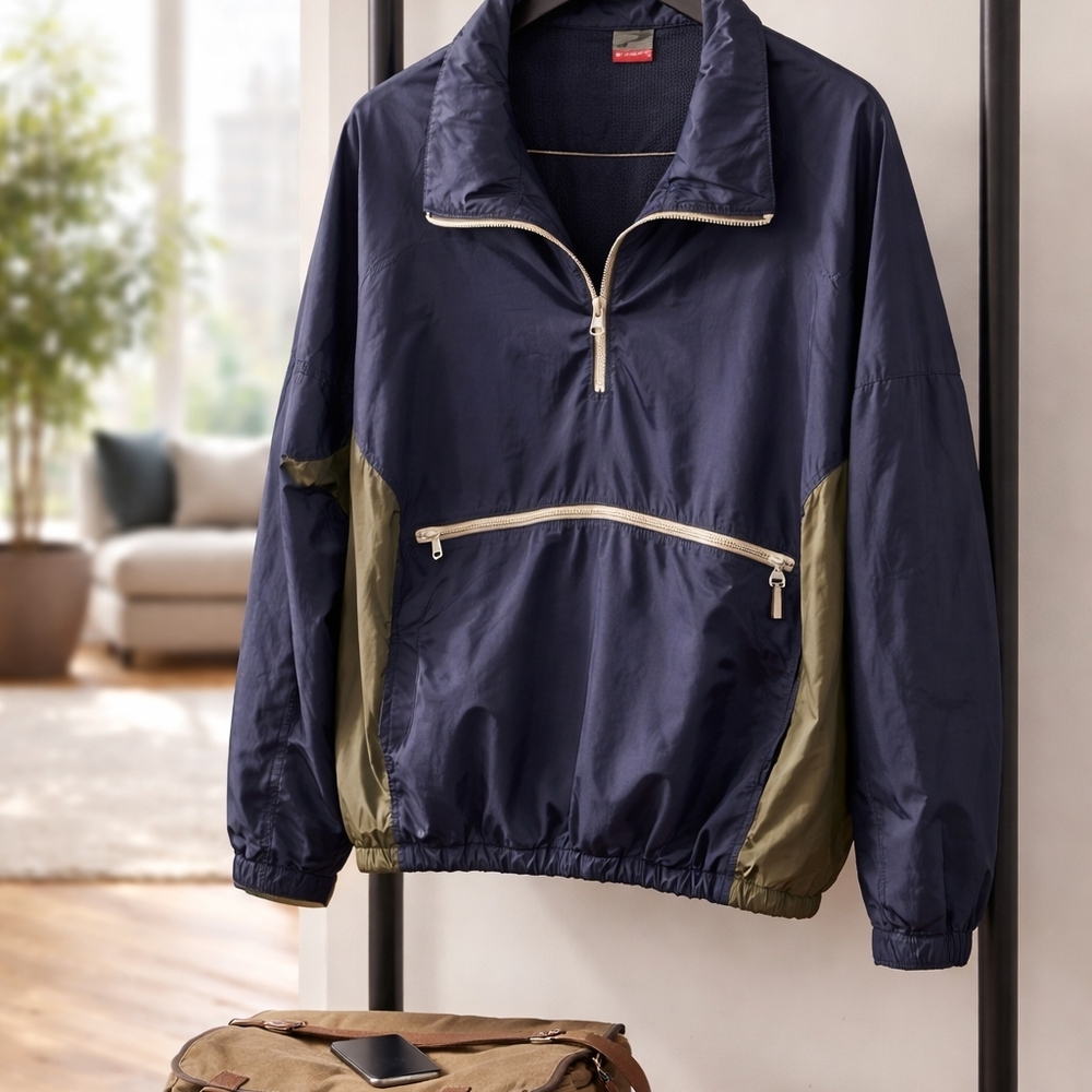 Prospirit Blue and Tan Windbreaker Jacket Extra Large